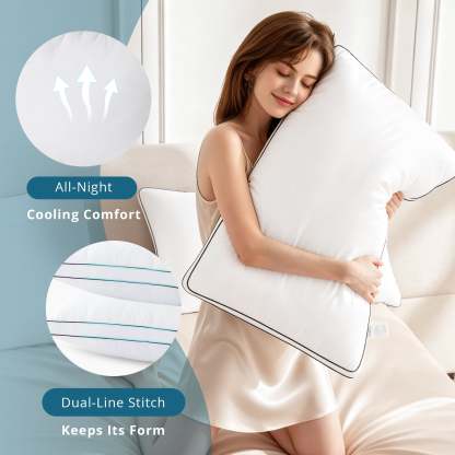 Sasttie Gusseted Bed Pillows, Supportive Down Alternative Hotel Quality Pillows product image 4