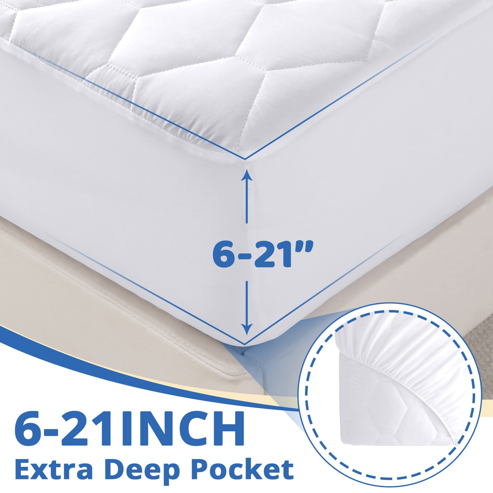 Sasttie Quilted Waterproof Mattress Protector, Deep Pocket Mattress Pad product image 9