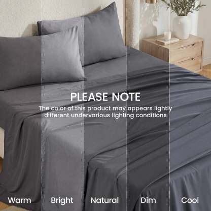 Sasttie 4-Piece Microfiber Bed Sheet Set, Deep Pocket Fitted Sheet & Pillowcases product image 5