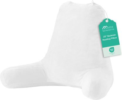 Sasttie Reading Pillow for Bed, Back Pillow for Sitting Up, Dark Grey | 18 Backrest Support Cushion for Couch, Sofa, and Floor, Dorm Essentials, OEKO-TEX, Adjustable Down Alternative Fill