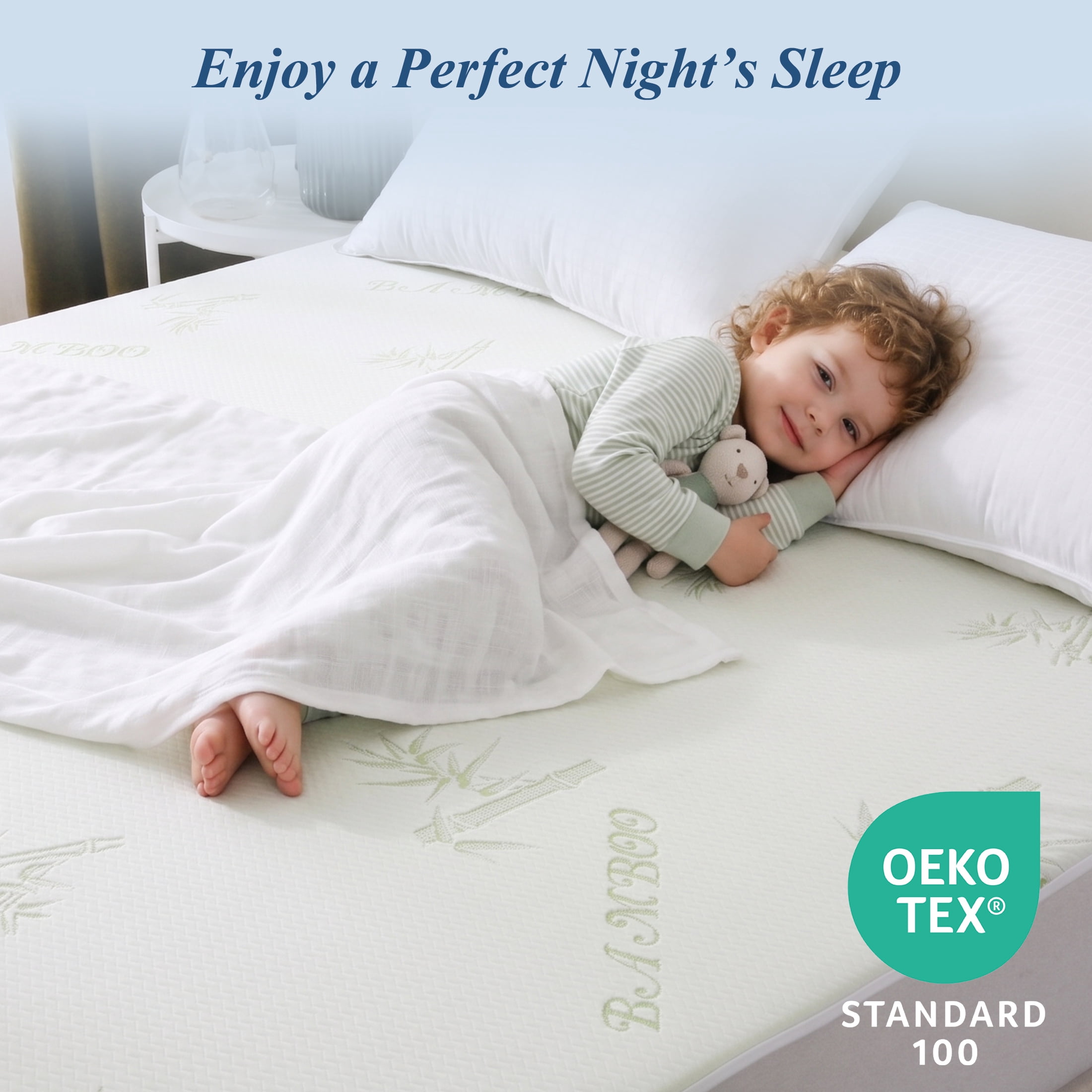 Sasttie 100% Waterproof Mattress Protector, Breathable Noiseless Deep Pocket Mattress Cover product image 2