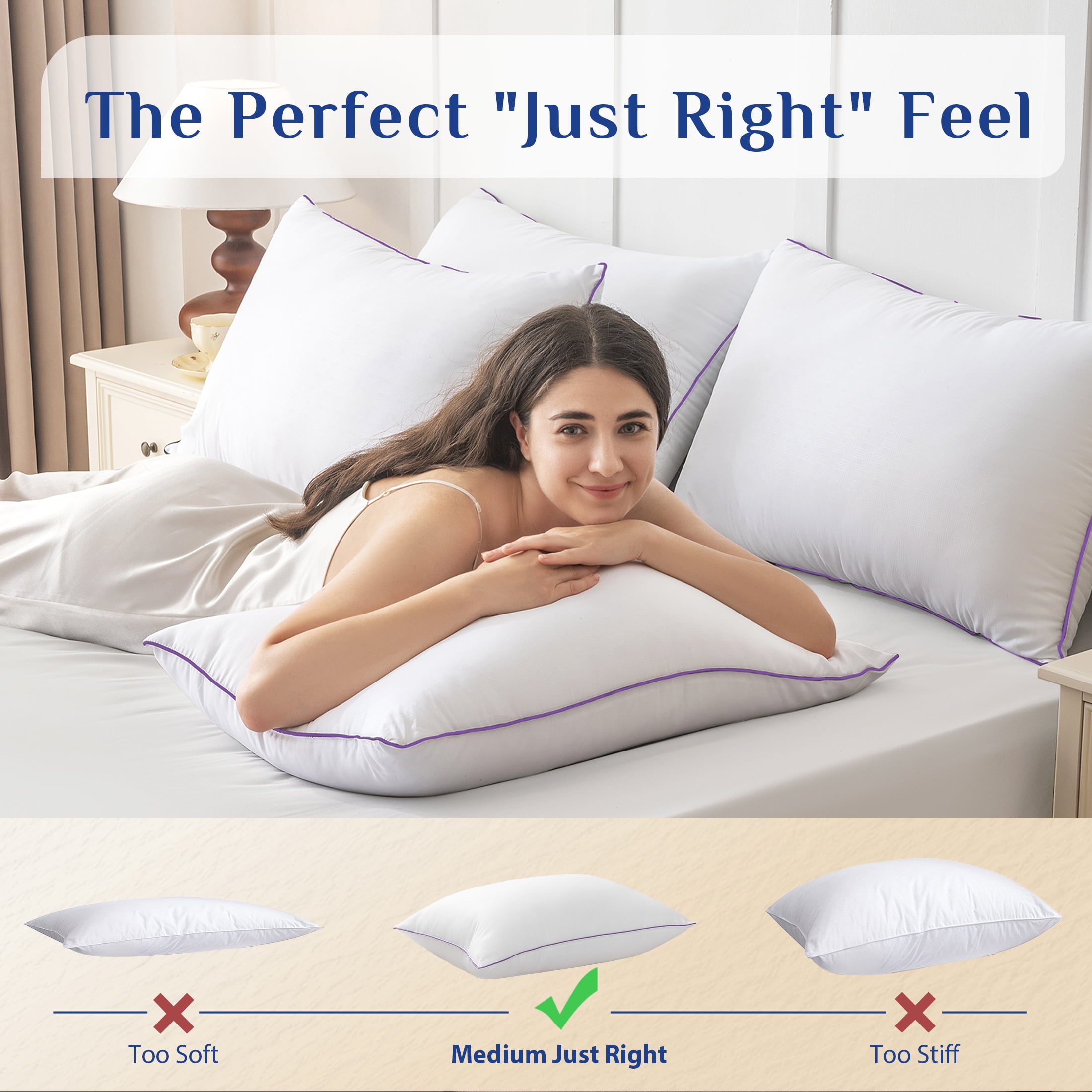 Sasttie Hotel Down Alternative Bed Pillows for Side, Back & Stomach Sleepers product image 3