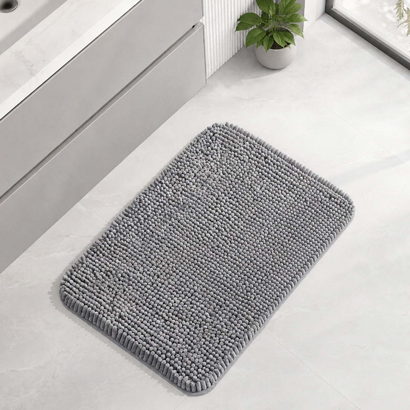 Sasttie Chenille Bathroom Rugs, Quick Dry Washable Bath Mats with Rubber Backing product image 3