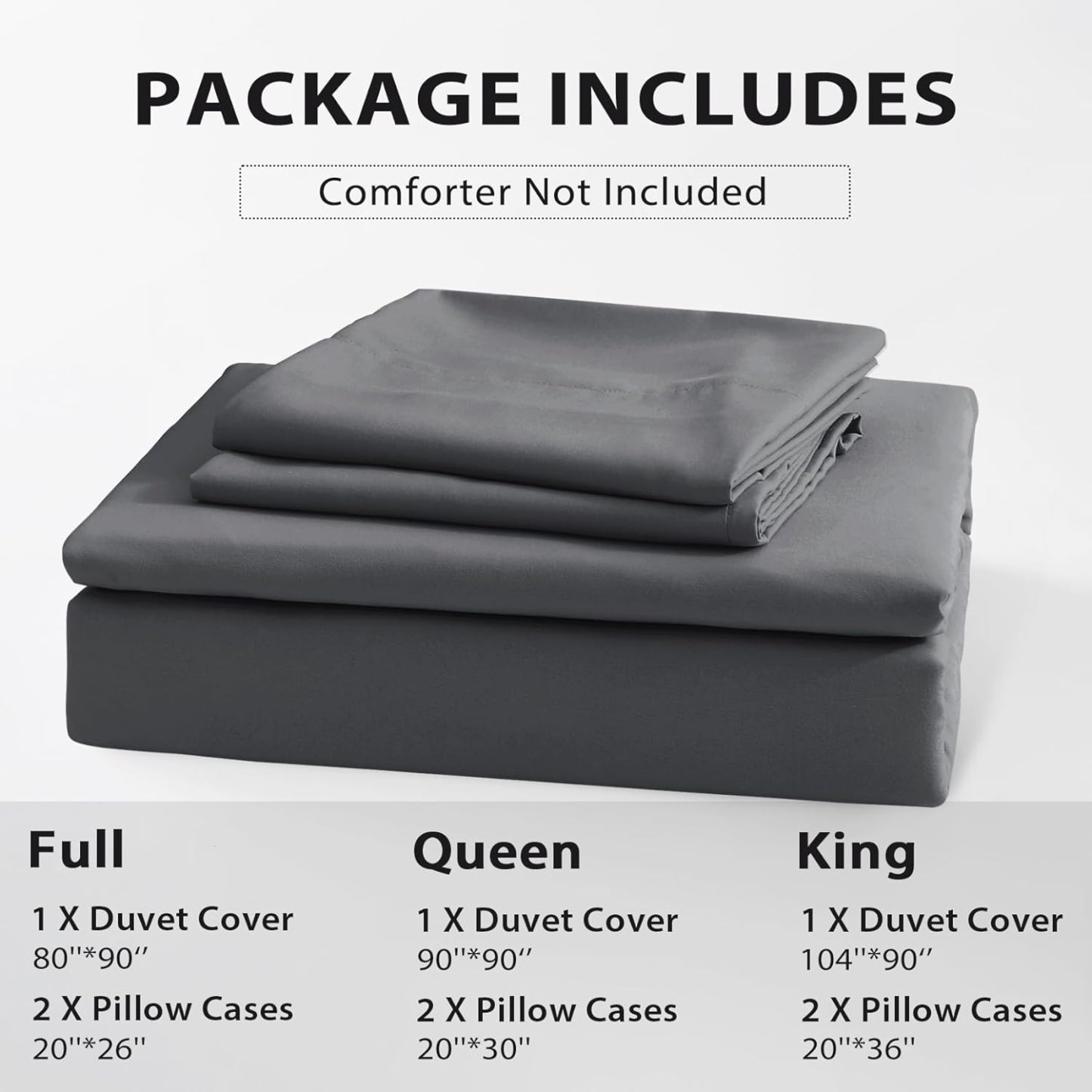 Sasttie Duvet Cover Twin/Twin XL Size, Double Brushed Twin/Twin XL Duvet Cover, 3-Piece Duvet Cover Set Includes 1 Duvet Cover (68x90) and 1 Pillowcase (20x26) with Zipper Closure, Dark Grey