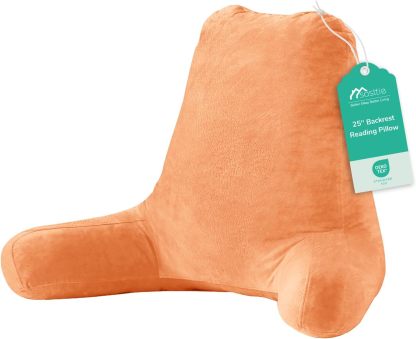 Sasttie Reading Pillow for Bed, Back Pillow for Sitting Up, Dark Grey | 18 Backrest Support Cushion for Couch, Sofa, and Floor, Dorm Essentials, OEKO-TEX, Adjustable Down Alternative Fill
