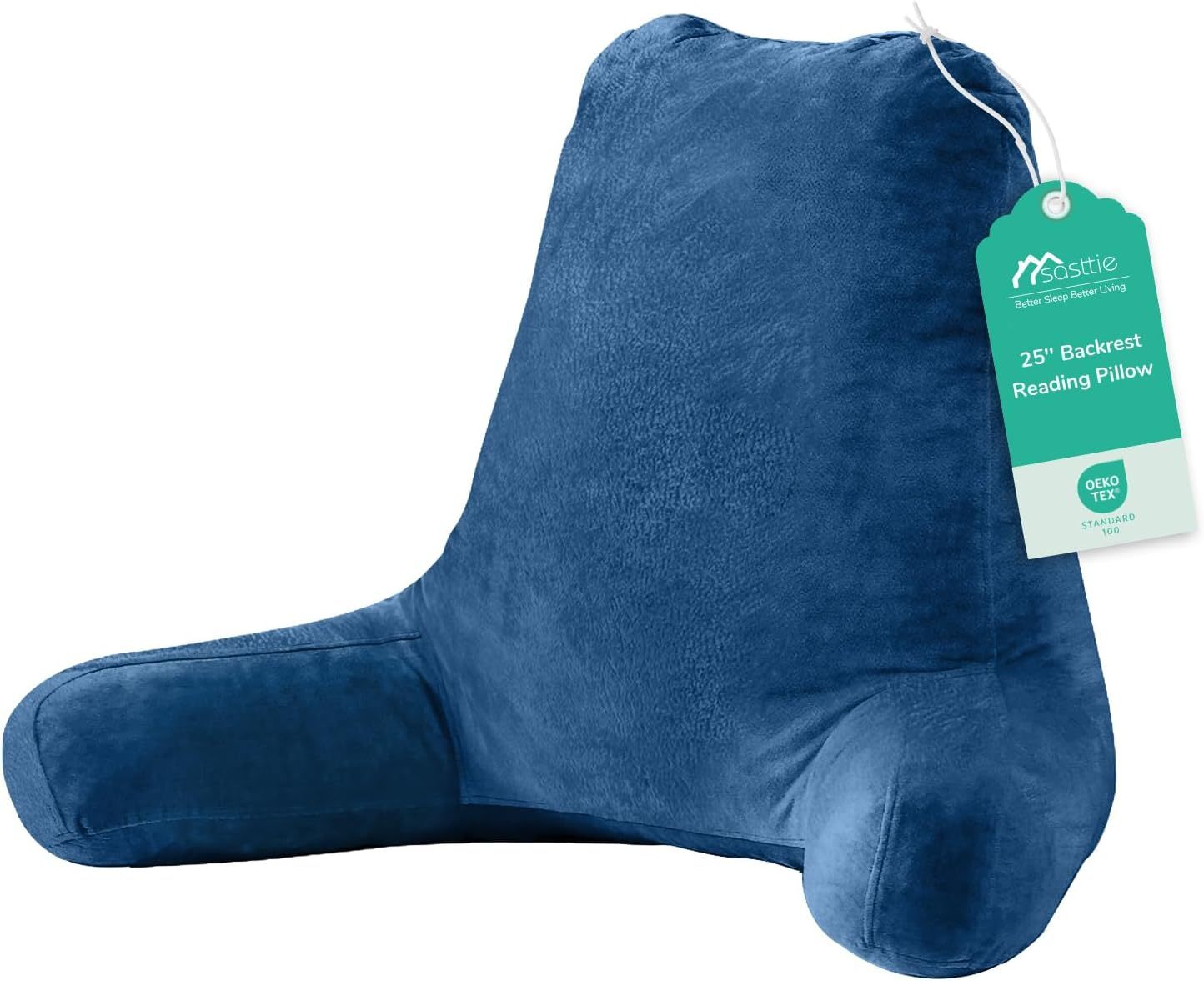 Sasttie Reading Pillow for Bed, Back Pillow for Sitting Up, Dark Grey | 18 Backrest Support Cushion for Couch, Sofa, and Floor, Dorm Essentials, OEKO-TEX, Adjustable Down Alternative Fill