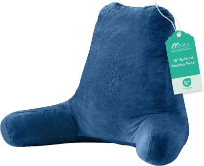 Sasttie Reading Pillow for Bed, Back Pillow for Sitting Up, Dark Grey | 18 Backrest Support Cushion for Couch, Sofa, and Floor, Dorm Essentials, OEKO-TEX, Adjustable Down Alternative Fill