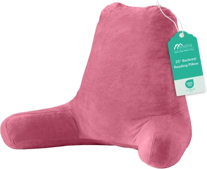 Sasttie Reading Pillow for Bed, Back Pillow for Sitting Up, Dark Grey | 18 Backrest Support Cushion for Couch, Sofa, and Floor, Dorm Essentials, OEKO-TEX, Adjustable Down Alternative Fill