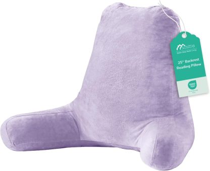 Sasttie Reading Pillow for Bed, Back Pillow for Sitting Up, Dark Grey | 18 Backrest Support Cushion for Couch, Sofa, and Floor, Dorm Essentials, OEKO-TEX, Adjustable Down Alternative Fill