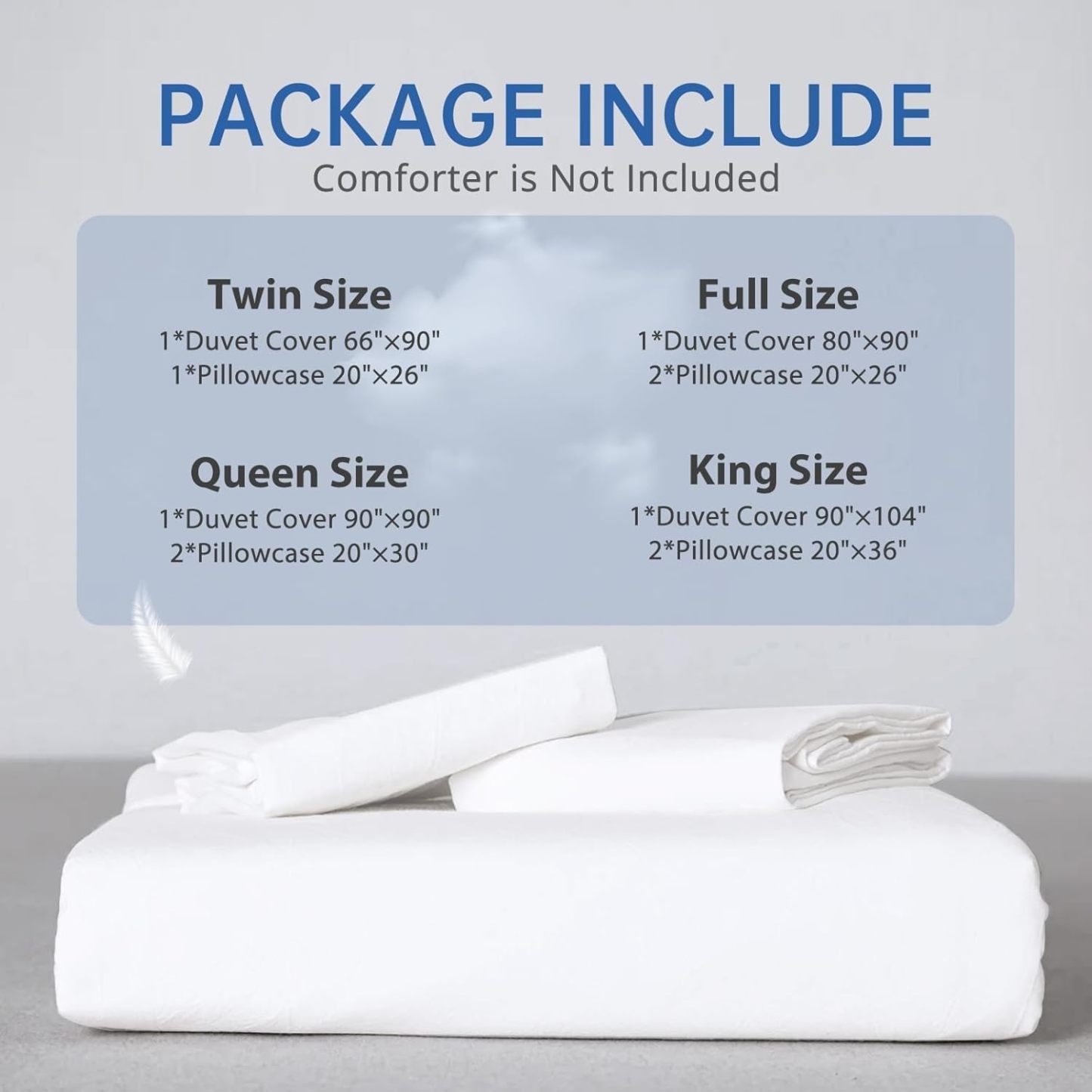 MUXHOMO White Duvet Cover Queen Size, Soft Double Brushed Duvet Covers Set 3 Pieces, Warm Comforter Cover with Zipper Closure and 2 Pillow Cases (90"×90")