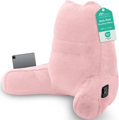 Sasttie Reading Pillow for Bed, Back Pillow for Sitting Up, Dark Grey | 18 Backrest Support Cushion for Couch, Sofa, and Floor, Dorm Essentials, OEKO-TEX, Adjustable Down Alternative Fill