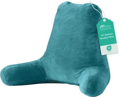 Sasttie Reading Pillow for Bed, Back Pillow for Sitting Up, Dark Grey | 18 Backrest Support Cushion for Couch, Sofa, and Floor, Dorm Essentials, OEKO-TEX, Adjustable Down Alternative Fill