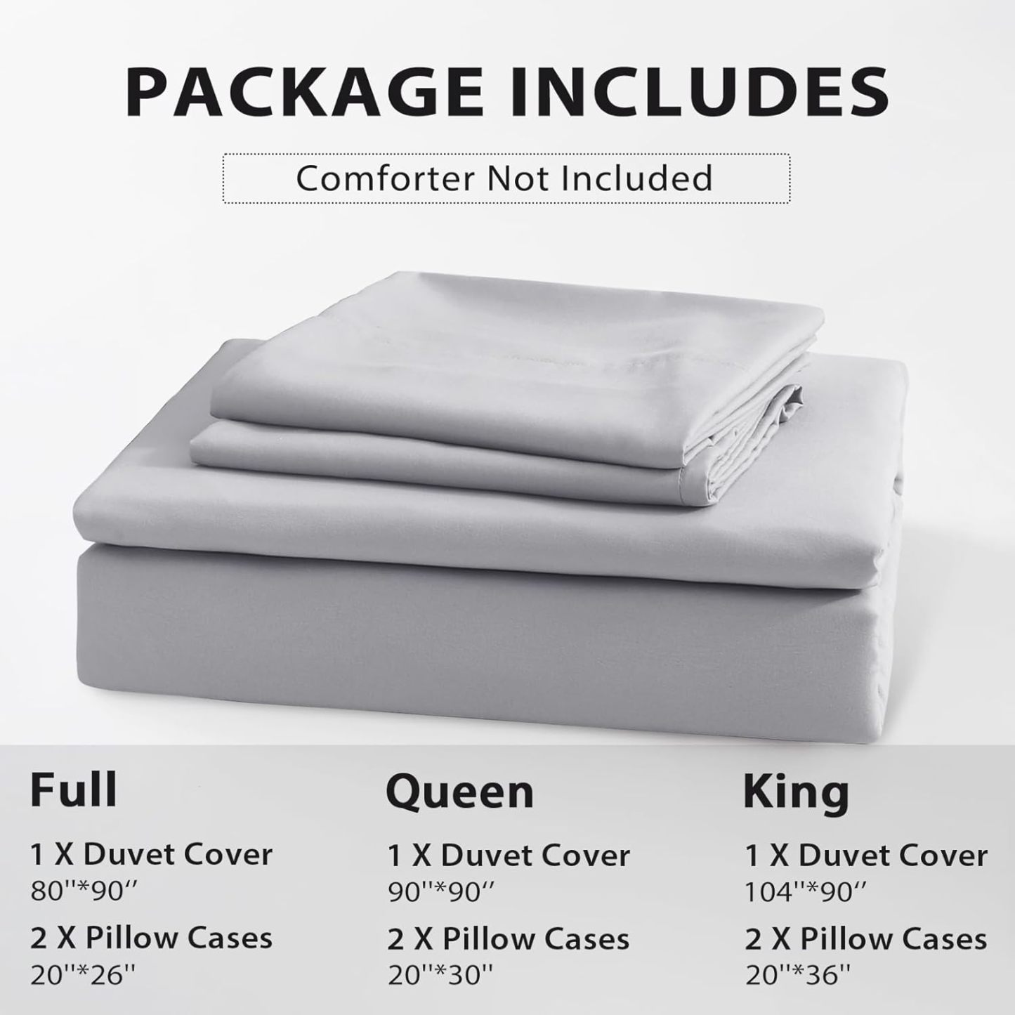 Sasttie Duvet Cover Twin/Twin XL Size, Double Brushed Twin/Twin XL Duvet Cover, 3-Piece Duvet Cover Set Includes 1 Duvet Cover (68x90) and 1 Pillowcase (20x26) with Zipper Closure, Light Grey