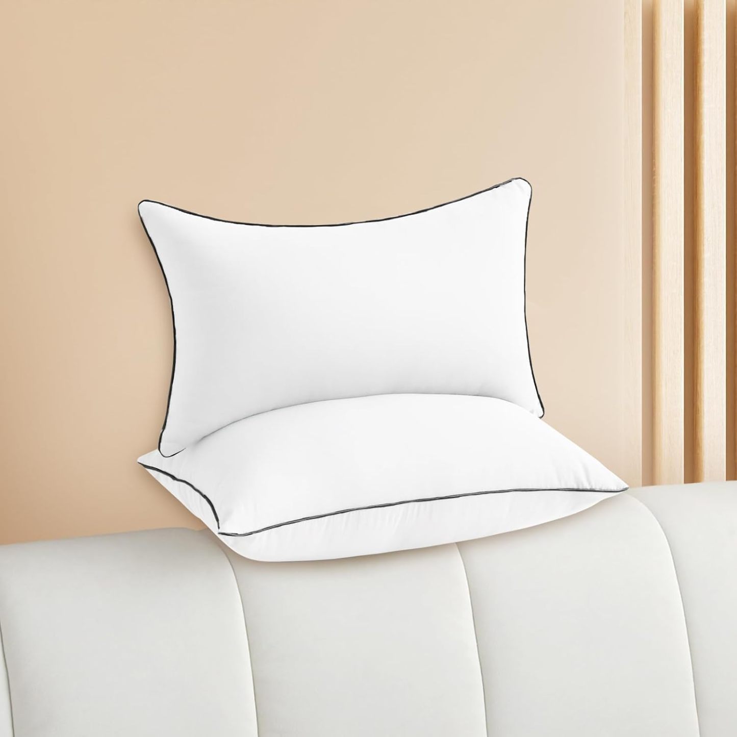 Sasttie 12x20 Pillow Insert Set of 2, Lumber Pillow Insert for Bed Couch and Sofa, 12 by 20 Throw Pillow Inserts, Machine Washable Decorative Throw Pillows, White