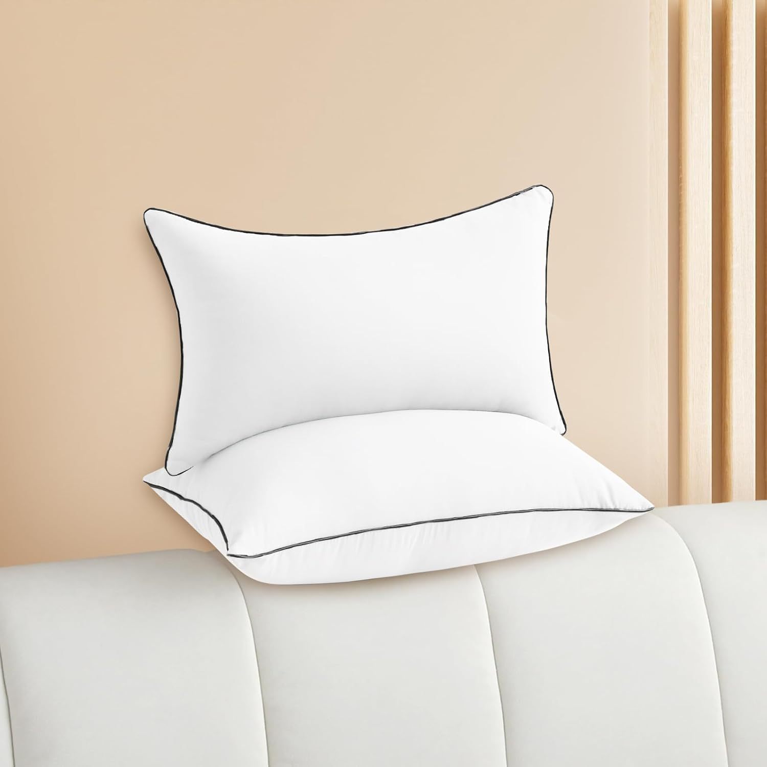 Sasttie 12x20 Pillow Insert Set of 2, Lumber Pillow Insert for Bed Couch and Sofa, 12 by 20 Throw Pillow Inserts, Machine Washable Decorative Throw Pillows, White