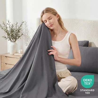 Sasttie 4-Piece Microfiber Bed Sheet Set, Deep Pocket Fitted Sheet & Pillowcases product image 7