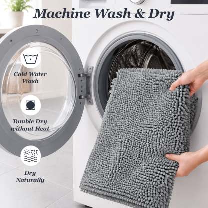 Sasttie Chenille Bathroom Rugs, Quick Dry Washable Bath Mats with Rubber Backing product image 6