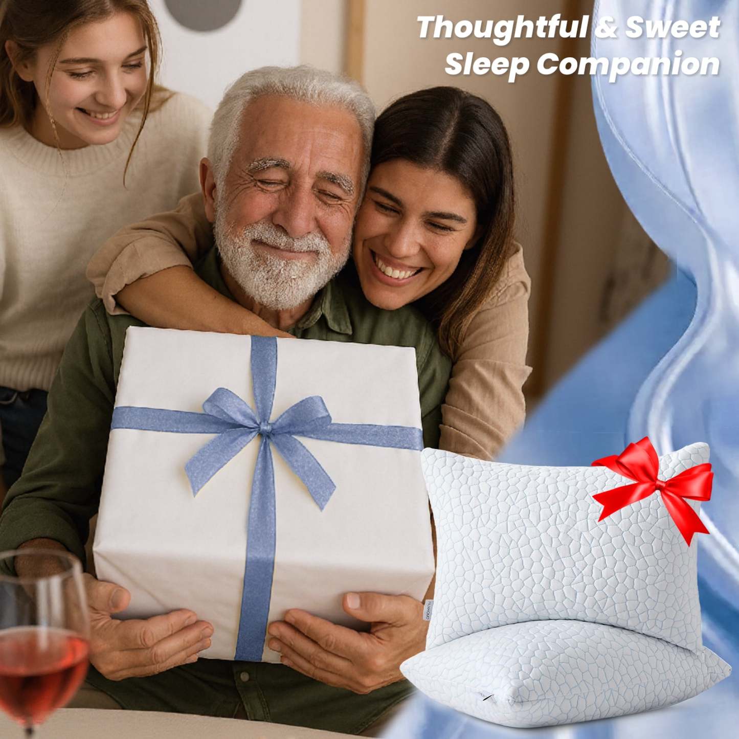 Sasttie Adjustable Shredded Memory Foam Pillows with Cooling Breathable Cover product image 5