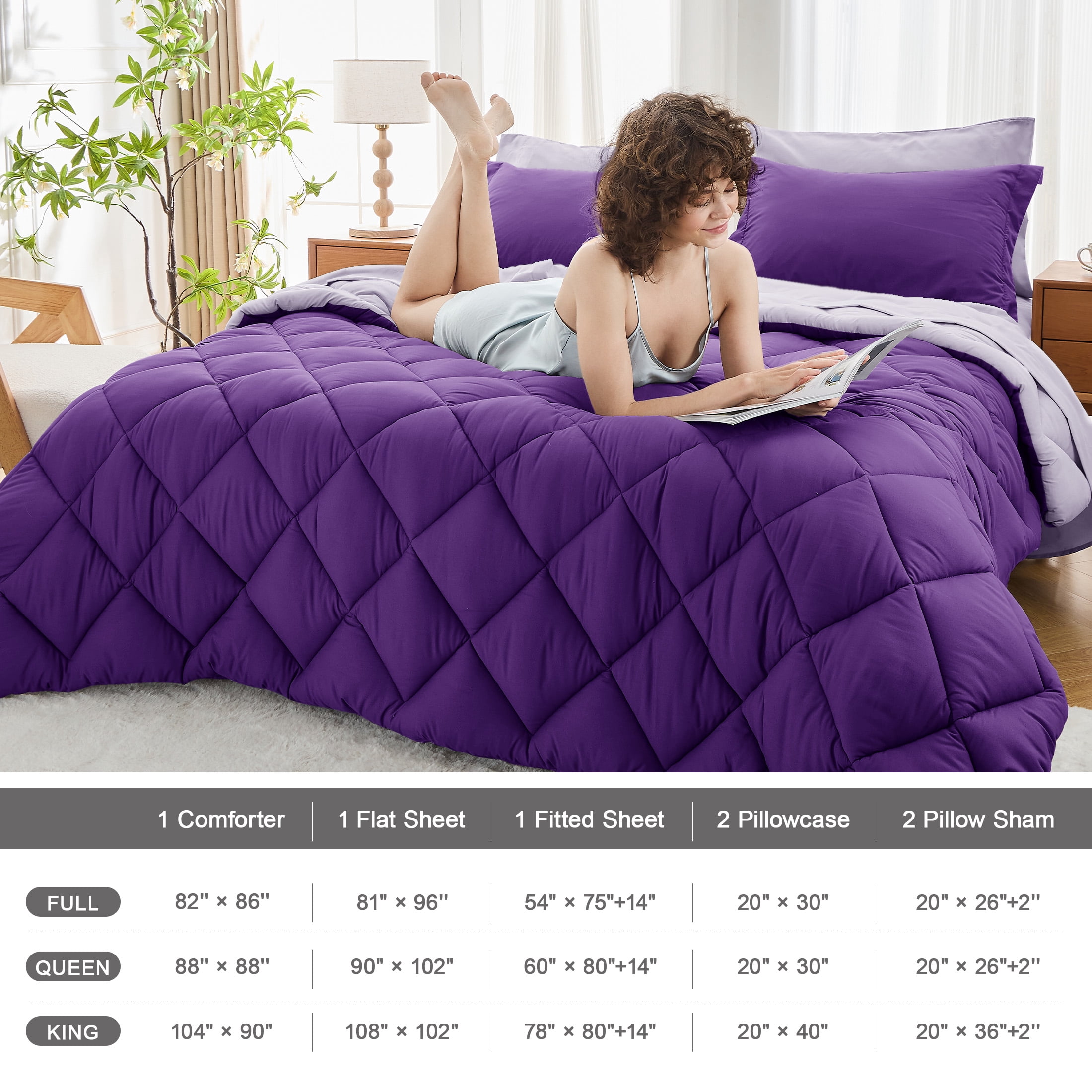 Sasttie 7-Piece Reversible Comforter Set, Bed in a Bag, All-Season Bedding Set product image 3