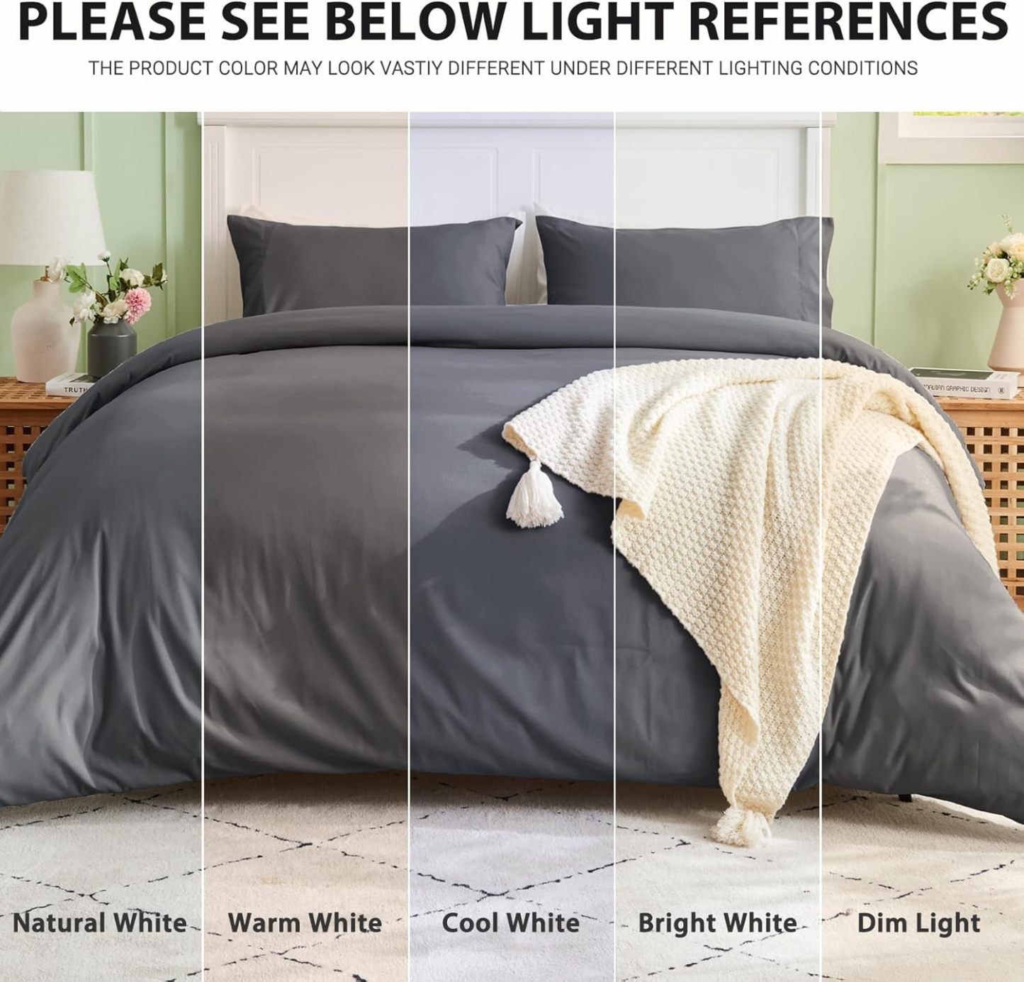 Sasttie Duvet Cover Twin/Twin XL Size, Double Brushed Twin/Twin XL Duvet Cover, 3-Piece Duvet Cover Set Includes 1 Duvet Cover (68x90) and 1 Pillowcase (20x26) with Zipper Closure, Dark Grey