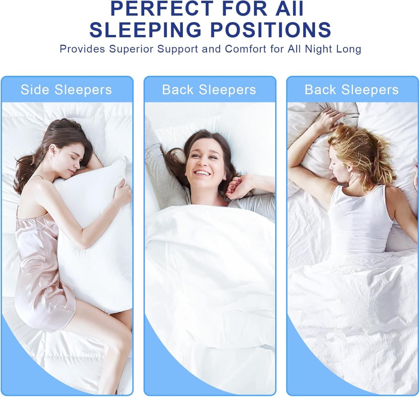 HUXMEYSON Pillows King Size Set of 2 for Sleeping - Cooling Down Alternative Bed Pillow for Back, Stomach or Side Sleepers, Hotel Collection Pillows, 20 x 36 Inches