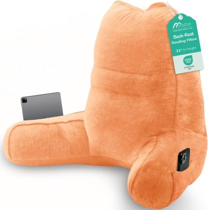 Sasttie Reading Pillow for Bed, Back Pillow for Sitting Up, Dark Grey | 18 Backrest Support Cushion for Couch, Sofa, and Floor, Dorm Essentials, OEKO-TEX, Adjustable Down Alternative Fill