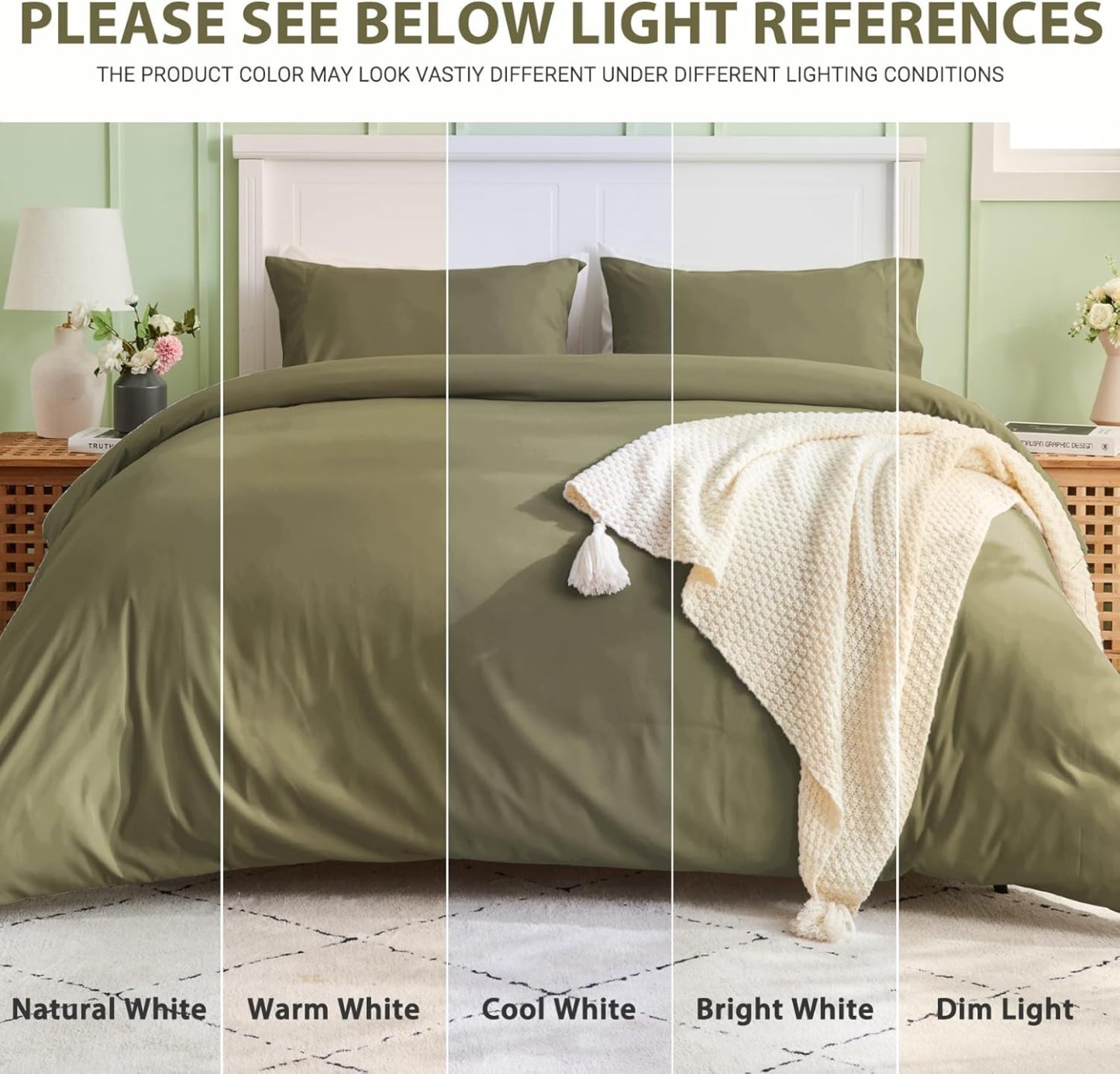 Sasttie Duvet Cover Twin/Twin XL Size, Double Brushed Twin/Twin XL Duvet Cover, 3-Piece Duvet Cover Set Includes 1 Duvet Cover (68x90) and 1 Pillowcase (20x26) with Zipper Closure, Olive