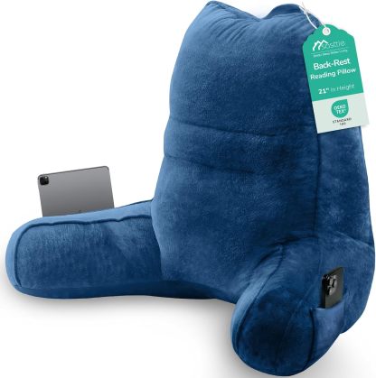 Sasttie Reading Pillow for Bed, Back Pillow for Sitting Up, Dark Grey | 18 Backrest Support Cushion for Couch, Sofa, and Floor, Dorm Essentials, OEKO-TEX, Adjustable Down Alternative Fill