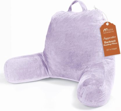 Sasttie Reading Pillow for Bed, Back Pillow for Sitting Up, Dark Grey | 18 Backrest Support Cushion for Couch, Sofa, and Floor, Dorm Essentials, OEKO-TEX, Adjustable Down Alternative Fill