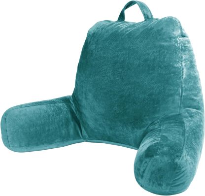 Sasttie Reading Pillow for Bed, Back Pillow for Sitting Up, Dark Grey | 18 Backrest Support Cushion for Couch, Sofa, and Floor, Dorm Essentials, OEKO-TEX, Adjustable Down Alternative Fill