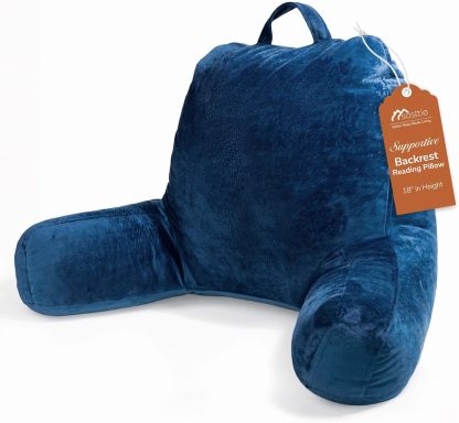 Sasttie Reading Pillow for Bed, Back Pillow for Sitting Up, Dark Grey | 18 Backrest Support Cushion for Couch, Sofa, and Floor, Dorm Essentials, OEKO-TEX, Adjustable Down Alternative Fill