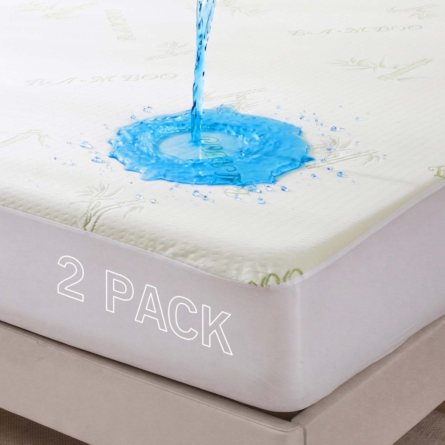 Sasttie 100% Waterproof Mattress Protector, Breathable Noiseless Deep Pocket Mattress Cover - California King / 2 Pack