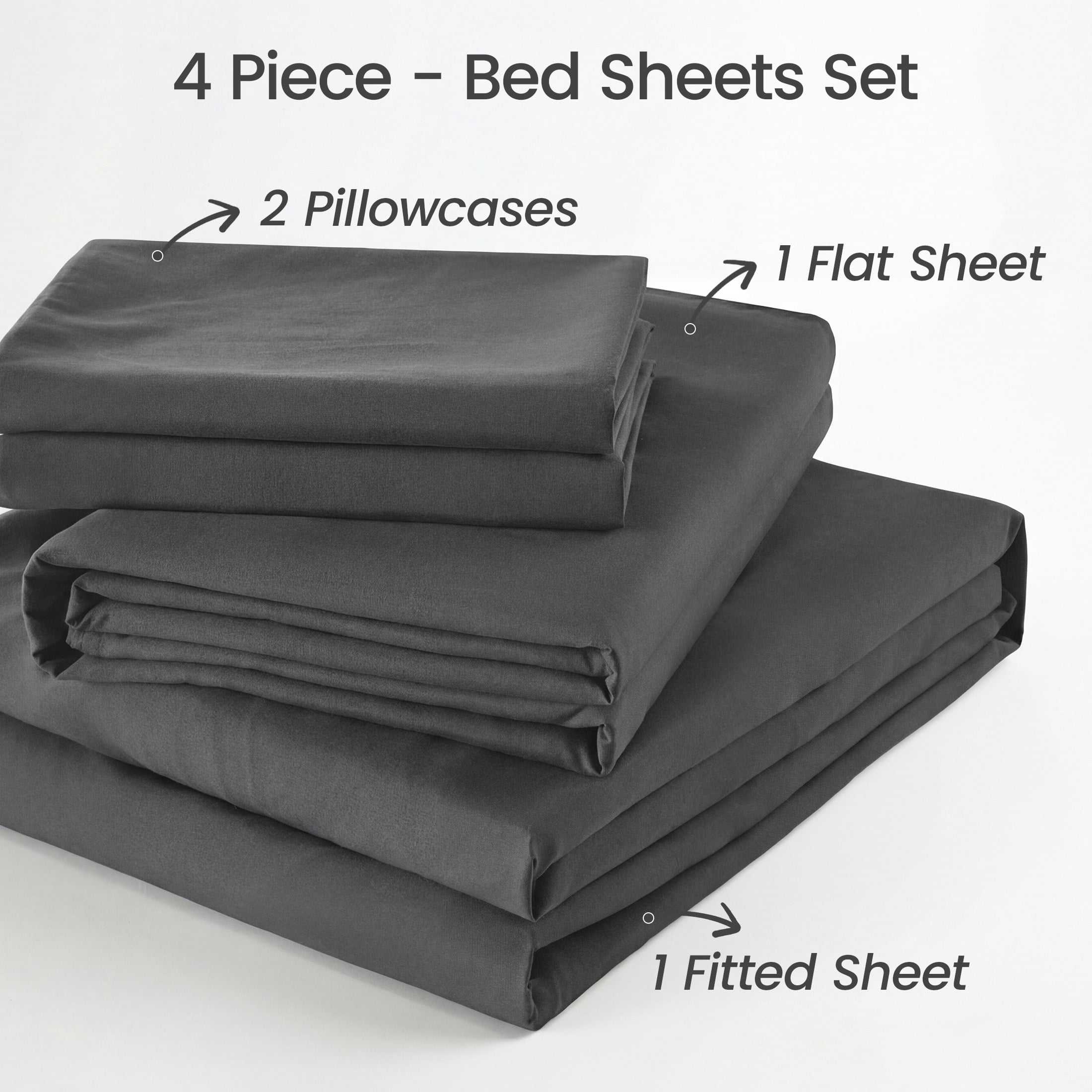 Sasttie 4-Piece Microfiber Bed Sheet Set, Deep Pocket Fitted Sheet & Pillowcases product image 4
