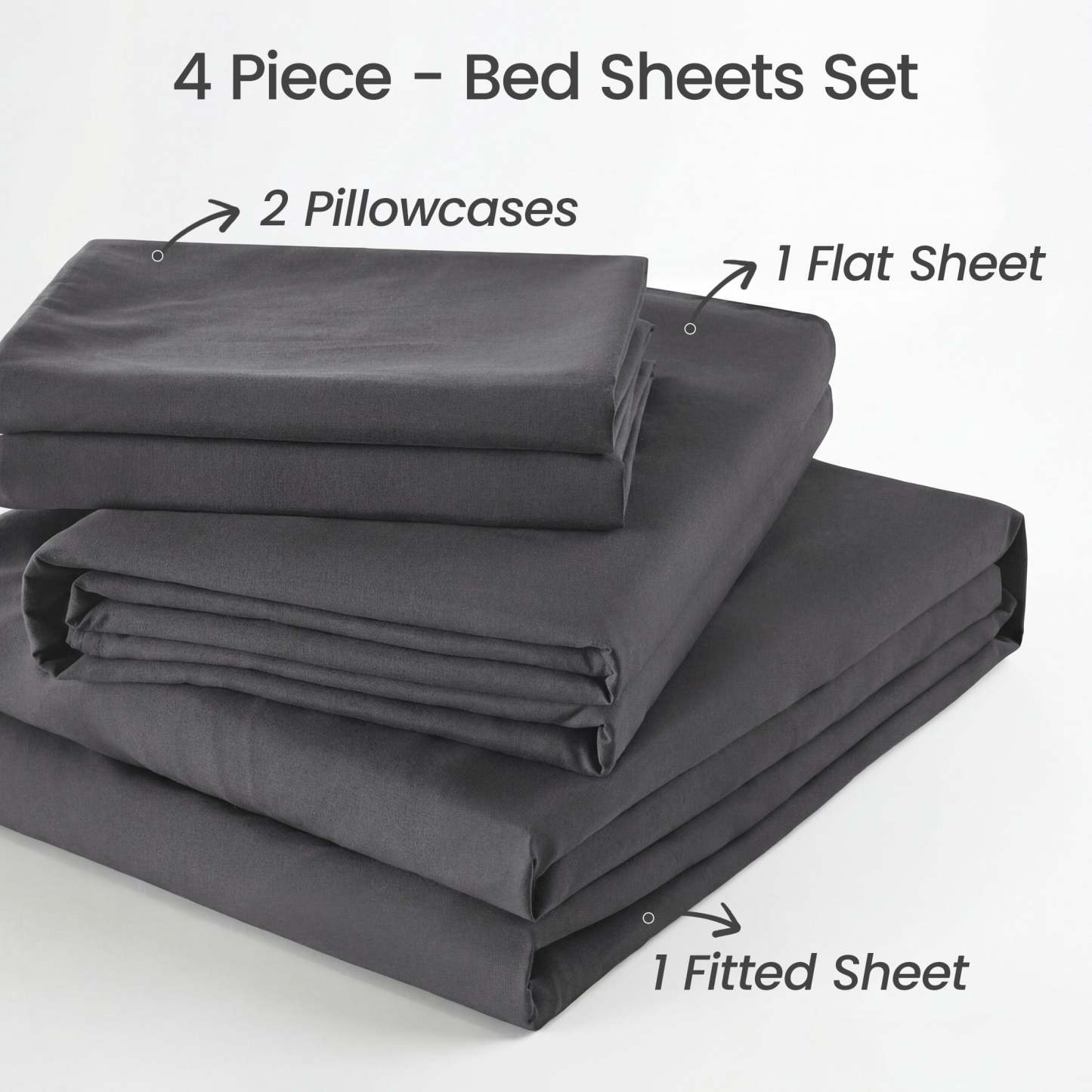 Sasttie 4-Piece Microfiber Bed Sheet Set, Deep Pocket Fitted Sheet & Pillowcases product image 4