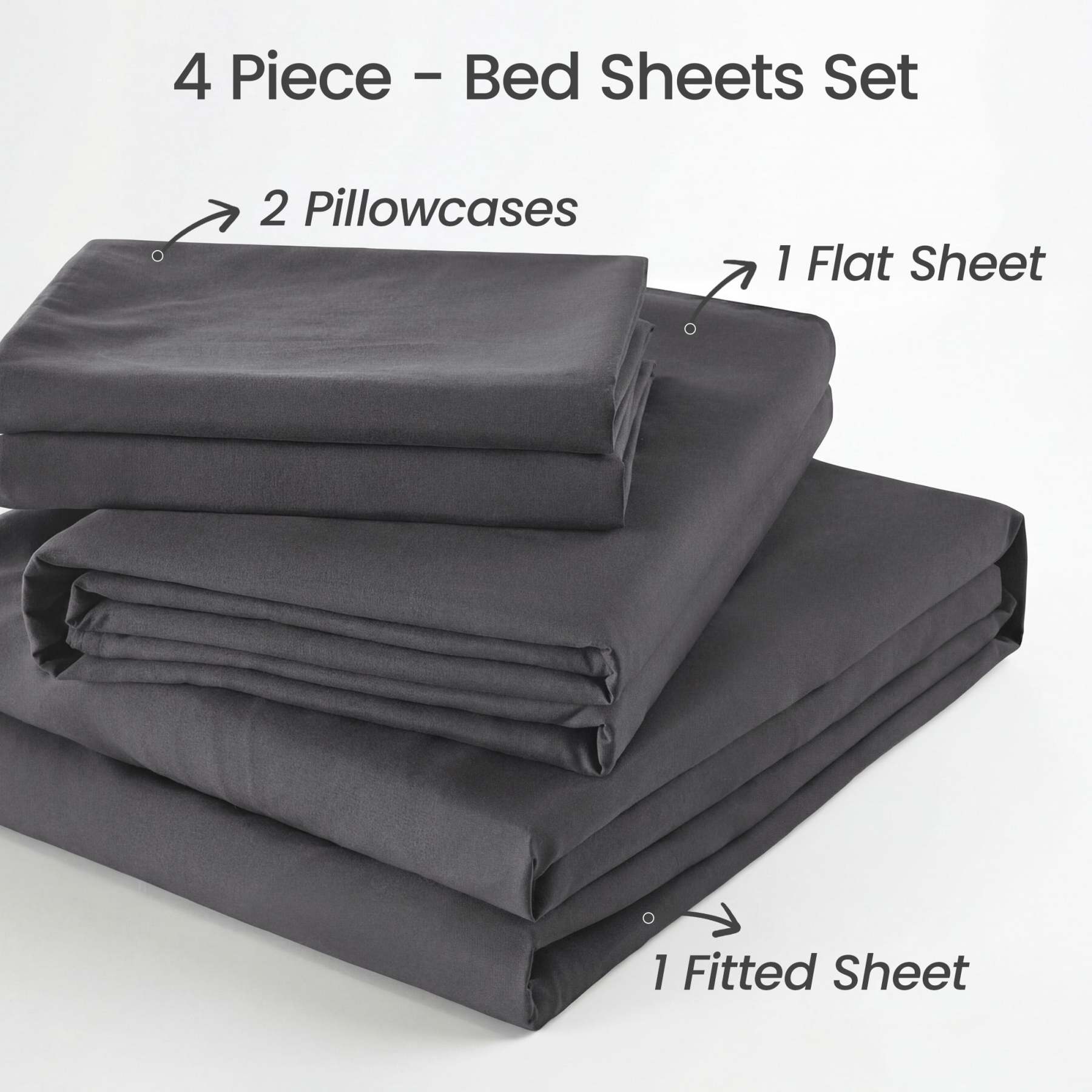 Sasttie 4-Piece Microfiber Bed Sheet Set, Deep Pocket Fitted Sheet & Pillowcases product image 4