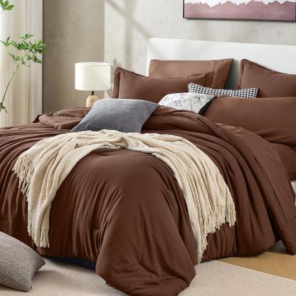 Sasttie Navy Blue Queen Comforter Set 7-Piece, Pre-Washed Bed in a Bag | OEKO-TEX, Soft & Breathable, All-Season Bedding Set with Comforter, Sheets, Pillowcases & Pillow Shams, Down Alternative