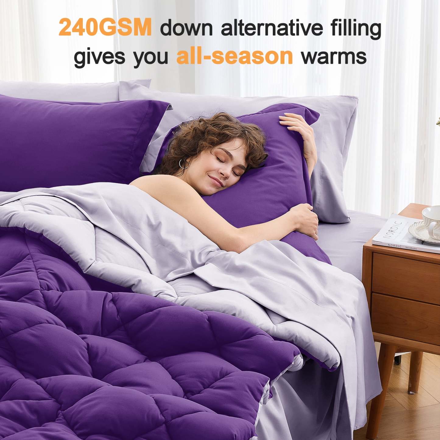 Sasttie 7-Piece Reversible Comforter Set, Bed in a Bag, All-Season Bedding Set product image 8