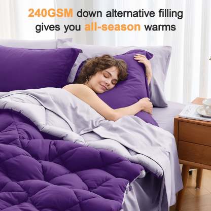 Sasttie 7-Piece Reversible Comforter Set, Bed in a Bag, All-Season Bedding Set product image 8