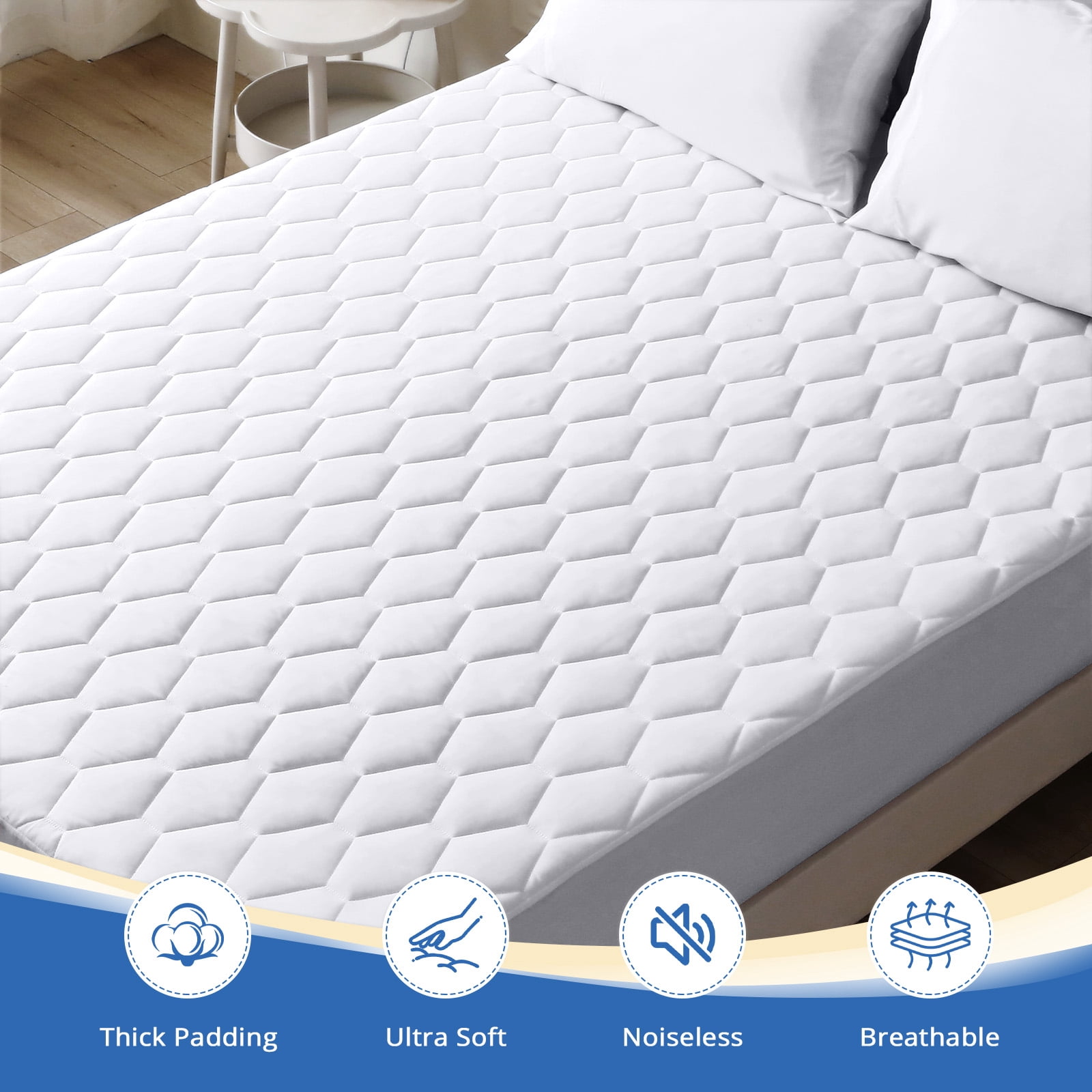 Sasttie Quilted Waterproof Mattress Protector, Deep Pocket Mattress Pad product image 2