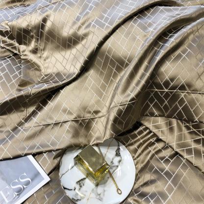 Amira Gold Duvet Cover Set (Egyptian Cotton Jacquard)