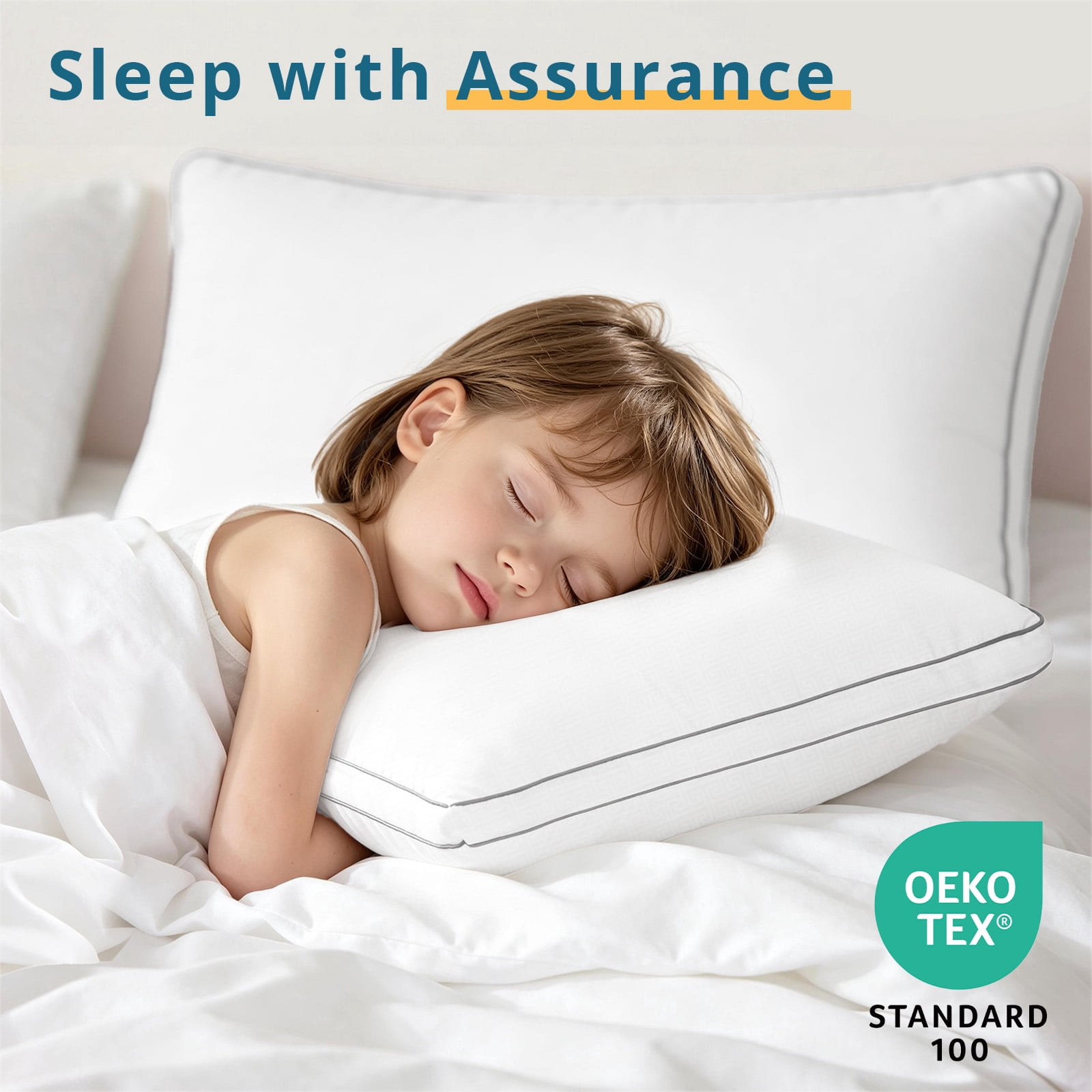 Sasttie Gusseted Bed Pillows, Supportive Down Alternative Hotel Quality Pillows product image 3