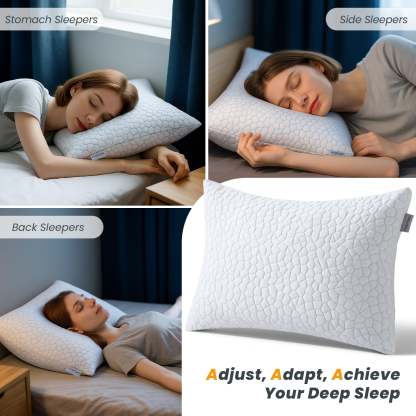 Sasttie Adjustable Shredded Memory Foam Pillows with Cooling Breathable Cover product image 4