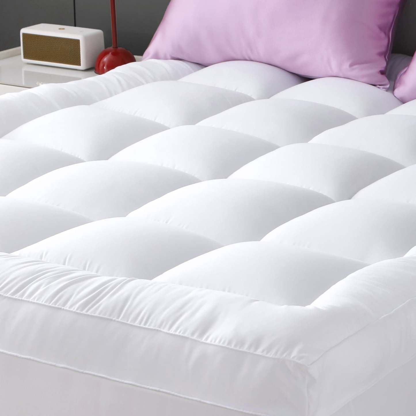 Sasttie Extra Thick 800GSM Mattress Topper, Pillow Top Deep Pocket Mattress Pad - Full