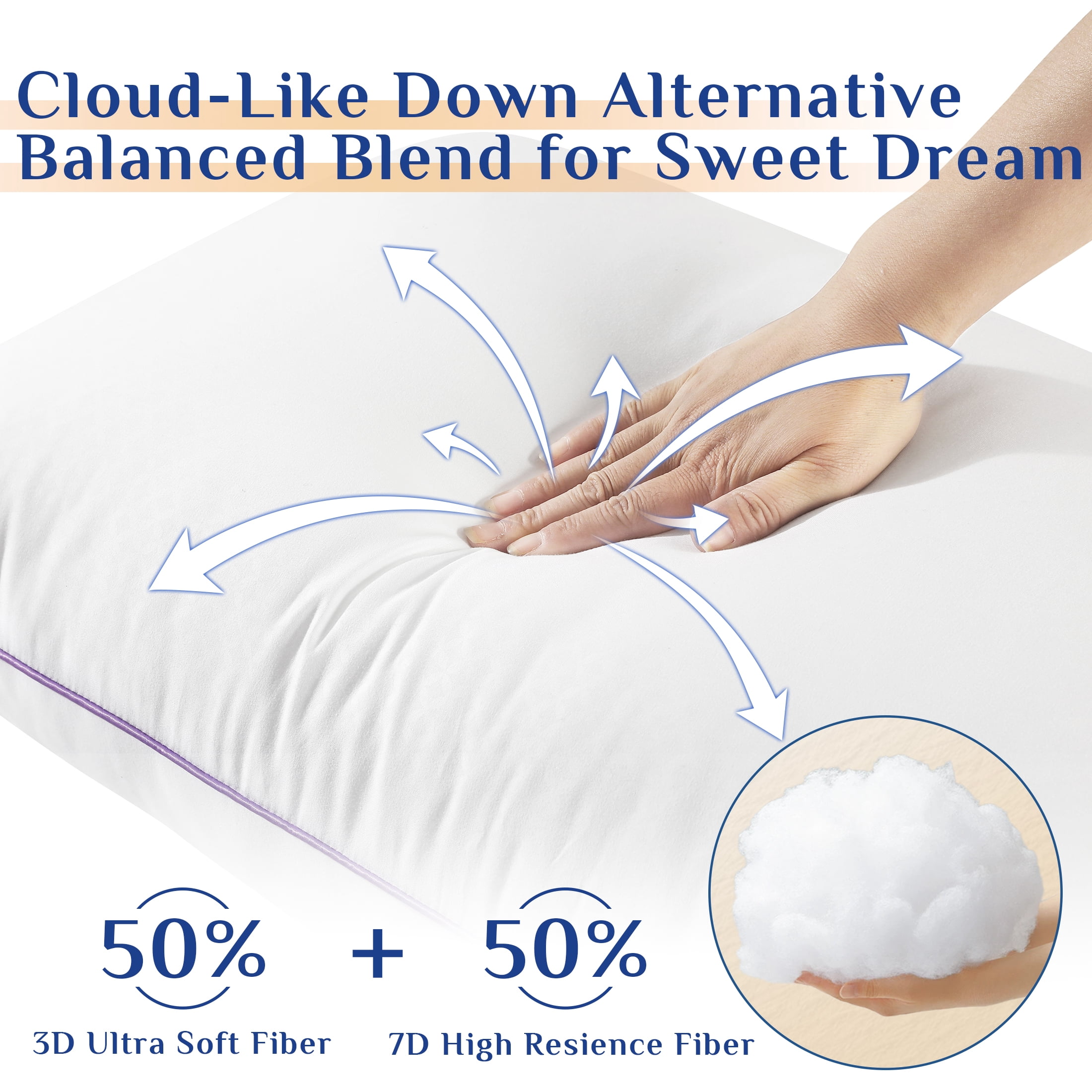 Sasttie Hotel Down Alternative Bed Pillows for Side, Back & Stomach Sleepers product image 6