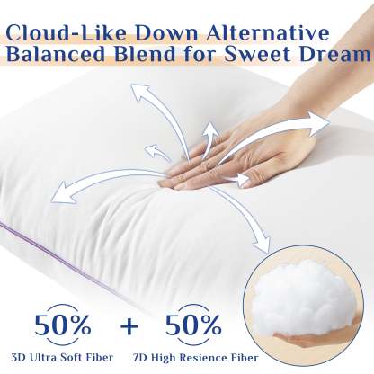 Sasttie Hotel Down Alternative Bed Pillows for Side, Back & Stomach Sleepers product image 6