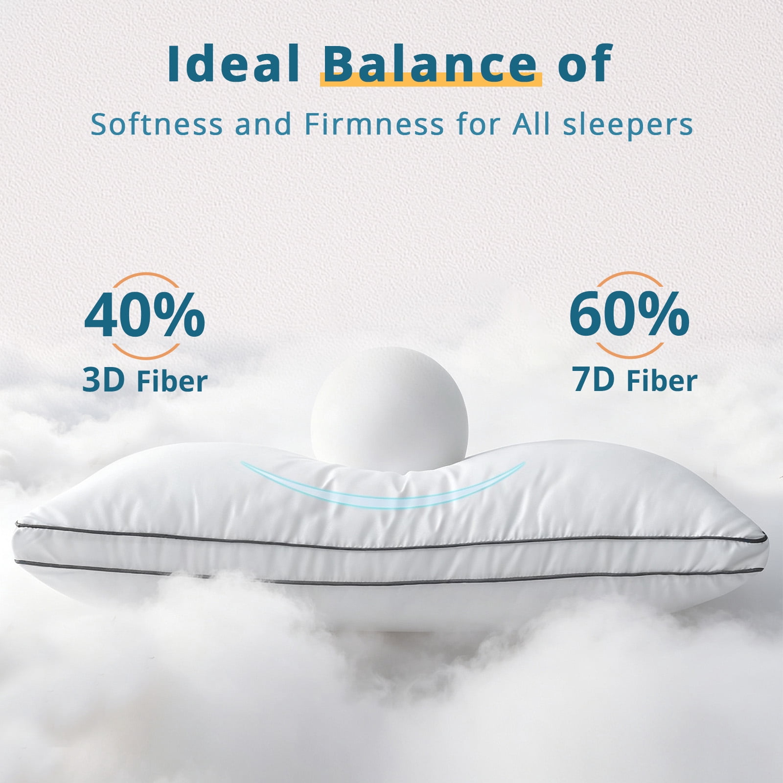Sasttie Gusseted Bed Pillows, Supportive Down Alternative Hotel Quality Pillows product image 1