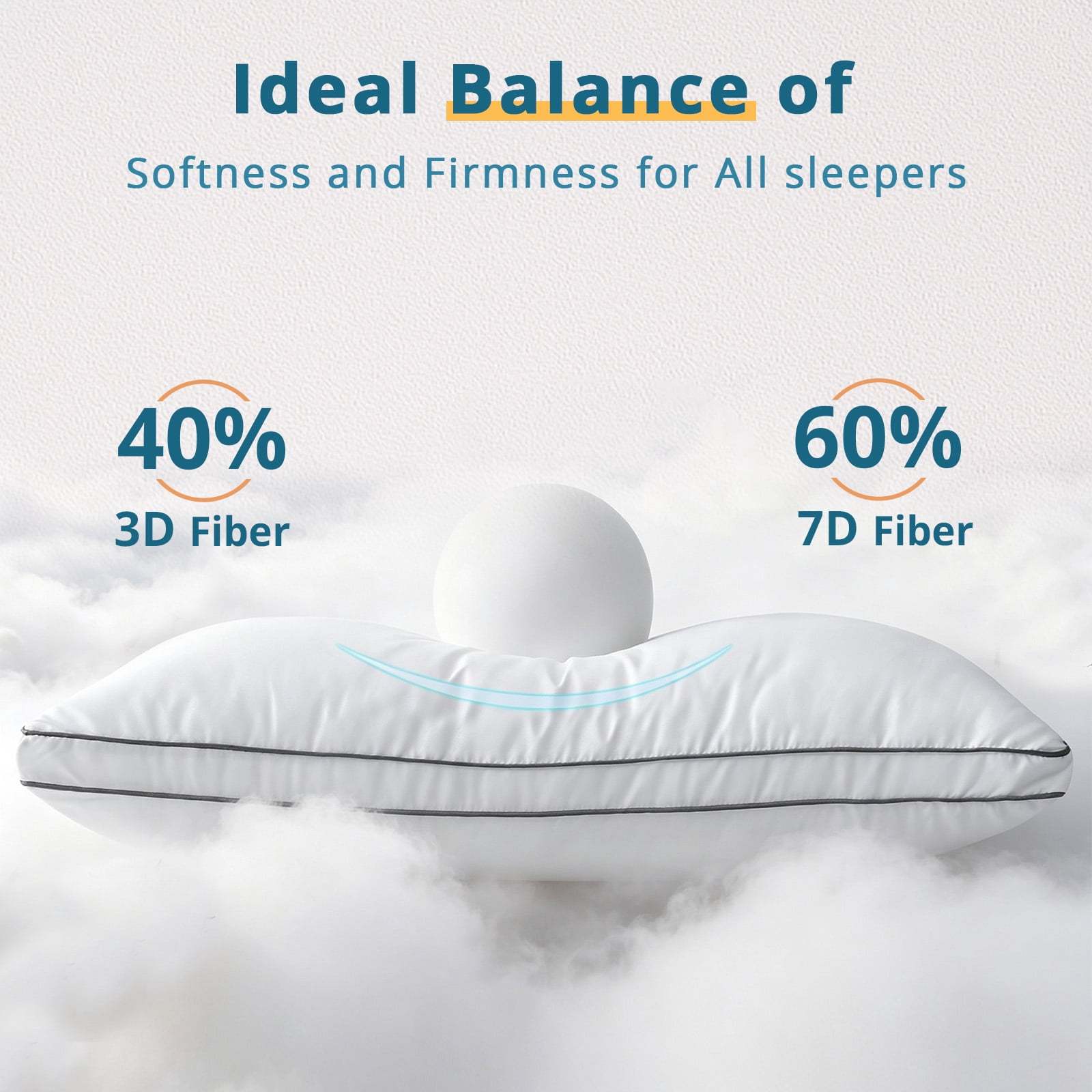 Sasttie Gusseted Bed Pillows, Supportive Down Alternative Hotel Quality Pillows product image 1