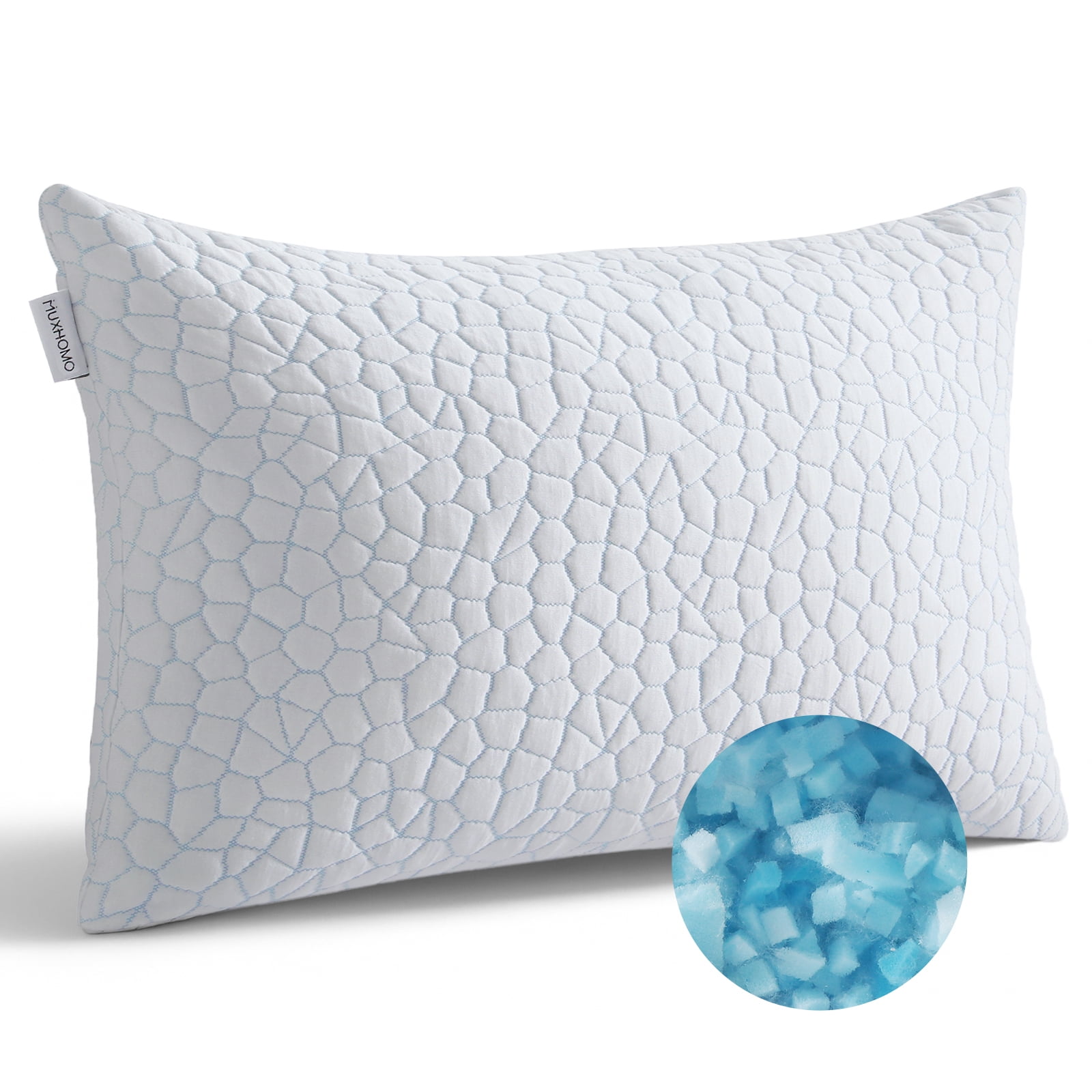 Sasttie Adjustable Shredded Memory Foam Pillows with Cooling Breathable Cover - Standard / 1 Pack