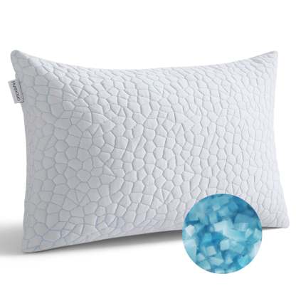 Sasttie Adjustable Shredded Memory Foam Pillows with Cooling Breathable Cover - Standard / 1 Pack