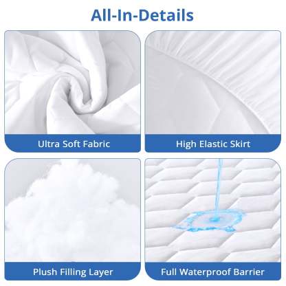 Sasttie Quilted Waterproof Mattress Protector, Deep Pocket Mattress Pad product image 8